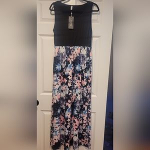 Black and Floral Maxi Dress